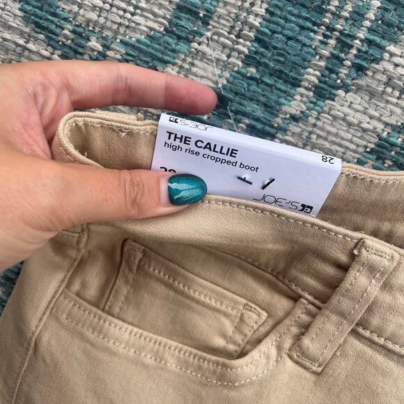 Joe's Jeans The Callie High Rise Cropped Bootcut Jeans Beige -‎ Size 28 - Picture 9 of 13